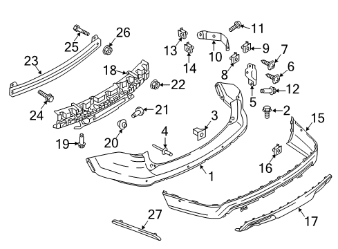 2016 Ford Explorer Rear Bumper Diagram 3 - Thumbnail