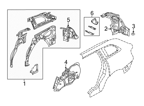 2017 Lincoln MKT Insulator - "D" Pillar - Upper Diagram for AE9Z-7440272-A