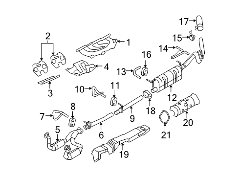 2008 Ford F-250 Super Duty Front Exhaust Pipe Diagram for 7C3Z-5A212-SC