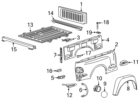 2007 Ford F-150 Front & Side Panels, Floor Diagram 1 - Thumbnail