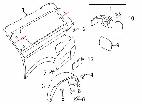 2018 Lincoln Navigator Quarter Panel & Components Diagram