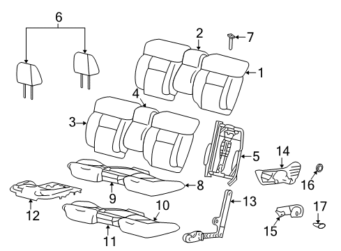 2004 Ford F-150 Seat Back Cover Assembly Diagram for 4L3Z-1564416-EAB