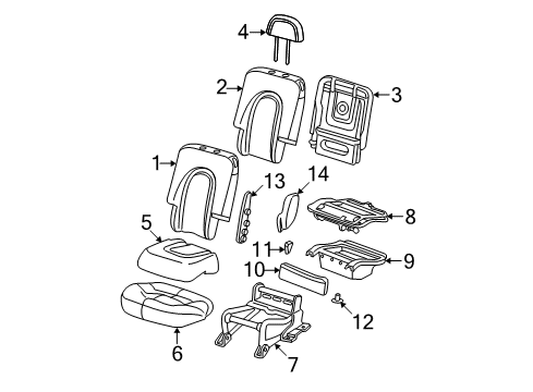 2005 Mercury Mountaineer Rear Seat Cushion Cover Assembly Diagram for 4L9Z-7863804-CAA