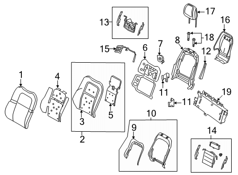 2020 Lincoln Corsair HEADREST - COVER AND PAD Diagram for LJ7Z-78611A08-CE