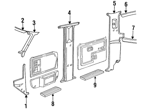 1996 Ford F-250 Panel Trim Diagram for F4TZ3524346AAK