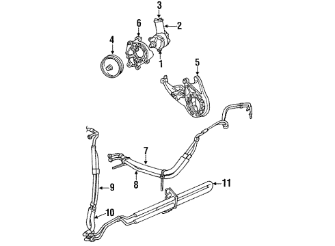 1996 Ford Windstar Bracket Power Steering Diagram for F68Z3C511AC