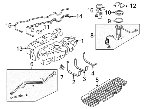 2007 Ford Expedition Fuel Tank Assembly Diagram for 7L1Z-9002-A