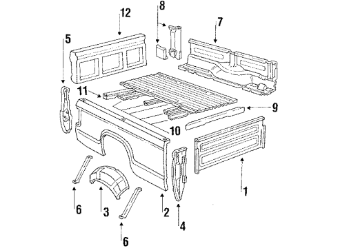 1986 Ford F-150 Pick Up Box Diagram 2 - Thumbnail