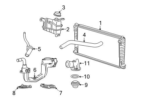 2007 Lincoln Mark LT Radiator & Components Diagram