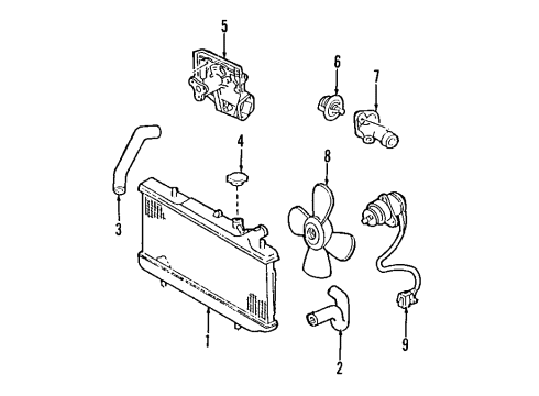 1997 Ford Aspire Pump Assembly Water Diagram for F7BZ8501A