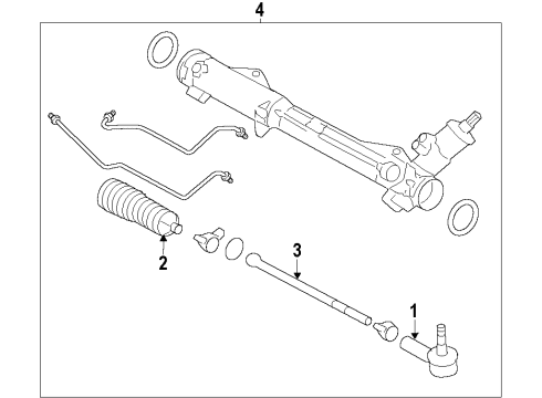 2010 Ford Mustang P/S Pump & Hoses, Steering Gear & Linkage Diagram