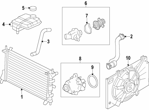 2023 Ford Transit Connect Cooling System, Radiator, Water Pump, Cooling Fan Diagram