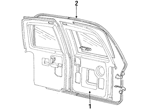 1993 Ford Aerostar Weatherstrip Diagram for E89Z1143722A