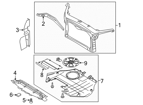 2011 Lincoln MKZ Radiator Support Diagram