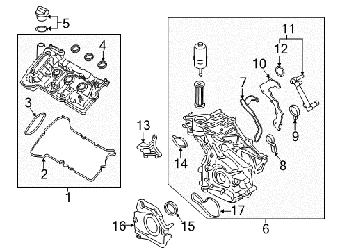 2017 Lincoln MKX Valve & Timing Covers Diagram