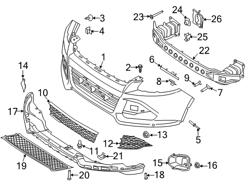 2014 Ford Escape Front Bumper Diagram