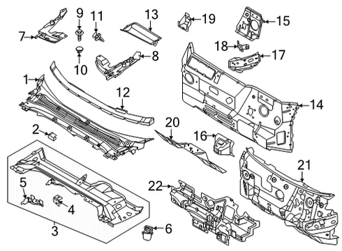 2022 Ford Mustang Mach-E BRACKET - BRAKE HOSE SUPPORT Diagram for LJ9Z-2082-E