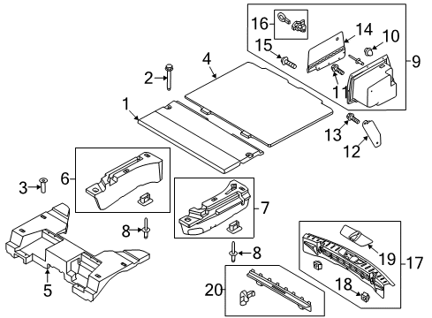 2018 Ford Police Interceptor Utility Trim Assembly - Back Panel Diagram for BB5Z-7840374-AA