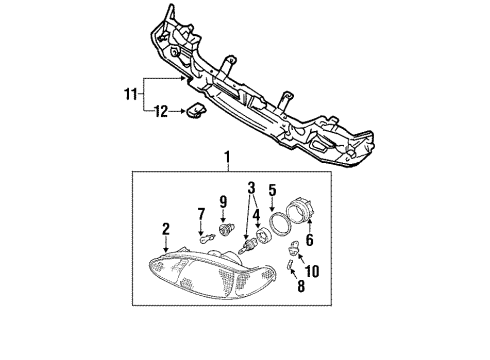 1997 Mercury Tracer Headlamps Diagram