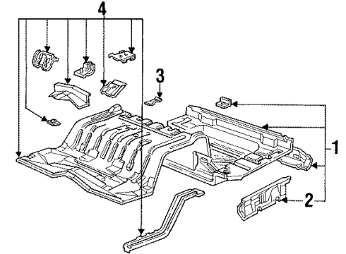 1994 Ford Crown Victoria Pan Assembly Floor Diagram for F6AZ5411215BD