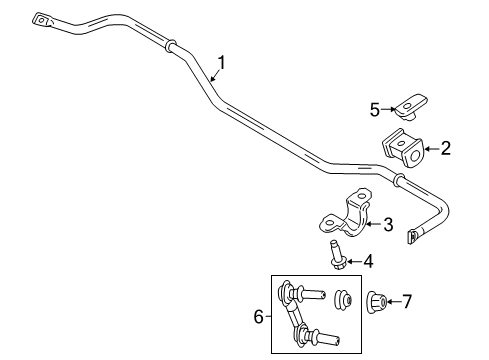 2017 Ford Mustang Rear Suspension, Control Arm, Ride Control, Stabilizer Bar Diagram 1 - Thumbnail