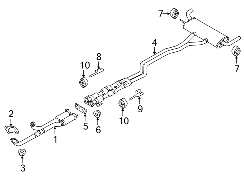 2016 Lincoln MKX Catalytic Converter Assembly Diagram for F2GZ-5E212-B