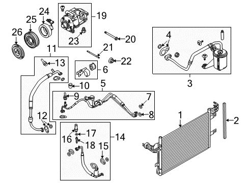 2012 Ford Taurus Dehydrator Assembly Diagram for BG1Z-19959-B