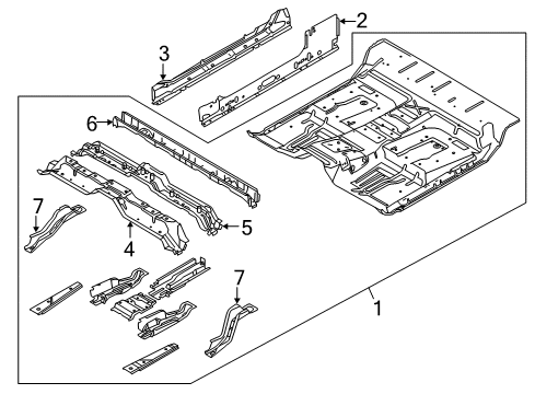 2012 Ford F-150 Cross Member Assembly - Rear Seat Diagram for 9L3Z-15107A94-A