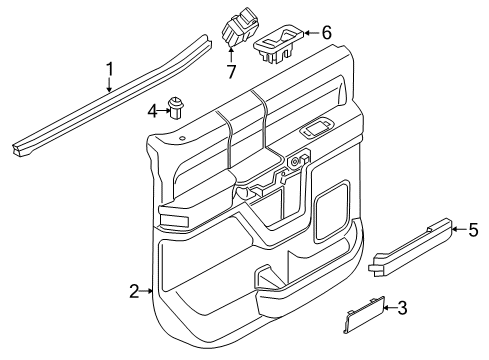 2019 Ford F-350 Super Duty PANEL ASY - DOOR TRIM Diagram for KC3Z-2627407-JA