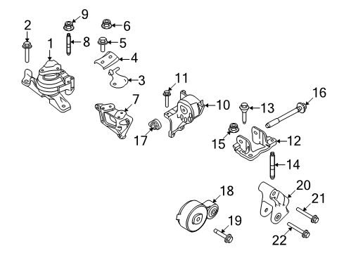 2011 Lincoln MKS Engine & Trans Mounting Diagram