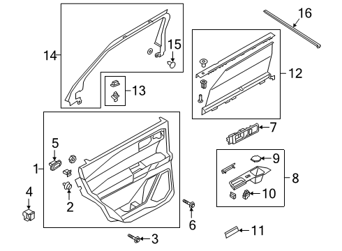 2023 Ford Police Interceptor Utility Interior Trim - Rear Door Diagram