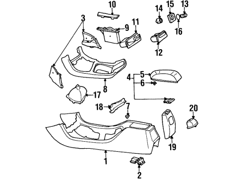 1999 Mercury Cougar Console Diagram 1 - Thumbnail