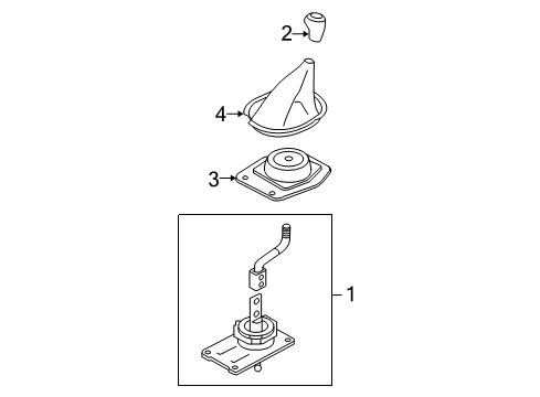 2009 Ford Mustang Boot - Gear Change Lever Diagram for 8R3Z-7277-AA