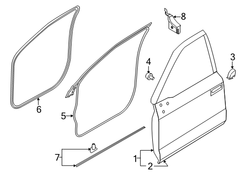 2021 Ford F-250 Super Duty WEATHERSTRIP ASY - DOOR OPENIN Diagram for KL3Z-1620708-A