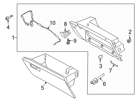 2023 Ford Explorer DOOR ASY - GLOVE COMPARTMENT Diagram for LB5Z-7806024-BD