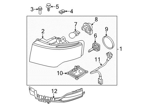 2009 Ford Flex Bulbs Diagram 2 - Thumbnail