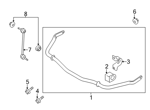 2014 Ford Mustang Stabilizer Bar & Components - Front Diagram