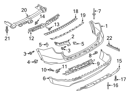 2022 Ford Explorer Bumper & Components - Rear Diagram 4 - Thumbnail