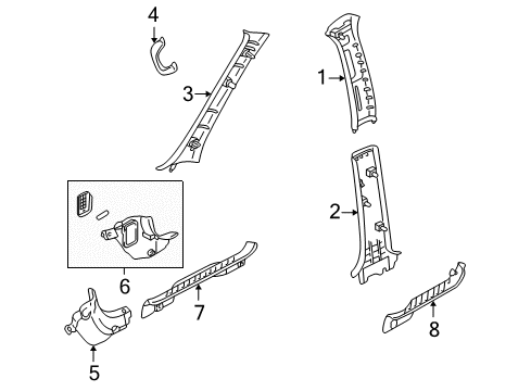 2006 Mercury Mariner Handle - Assist Diagram for 5L8Z-7831407-AAB