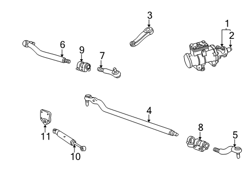 2000 Ford F-250 Super Duty Steering Column & Wheel, Steering Gear & Linkage Diagram 3 - Thumbnail