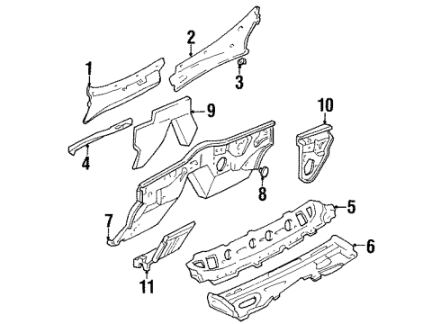 1993 Lincoln Mark VIII Cowl Diagram