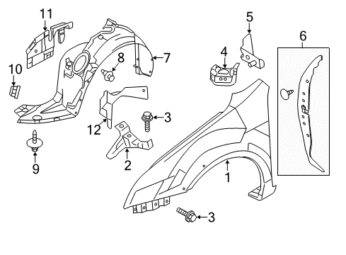 2010 Mercury Milan Fender & Components Diagram