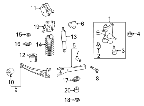 2018 Ford F-250 Super Duty Front Suspension Components, Stabilizer Bar Diagram 2 - Thumbnail