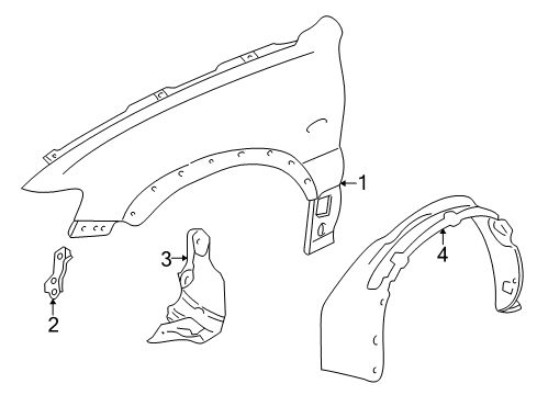 2005 Mercury Mariner Fender & Components Diagram