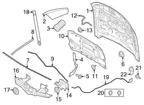 2024 Ford Mustang Pad Diagram for FR3Z-16740-A