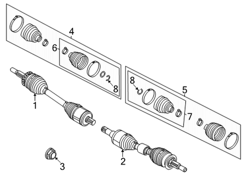 2021 Ford Mustang Mach-E Drive Axles - Rear Diagram