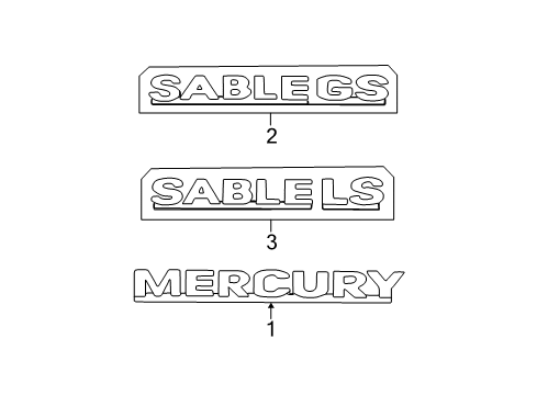 2005 Mercury Sable Emblem Diagram for 4F4Z-5442528-AA