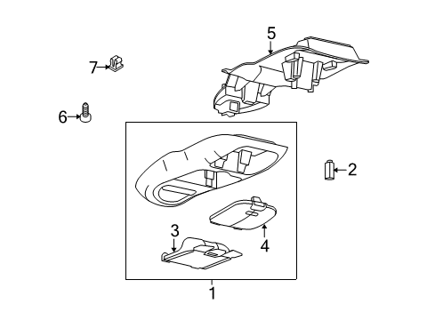 2008 Ford E-250 Console Assembly - Overhead Diagram for 3C2Z-16519A70-AAB