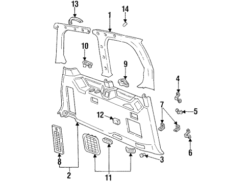 1993 Mercury Villager Box Assembly Stowage Diagram for F3XY1213560E