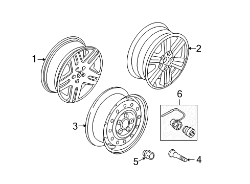 2008 Mercury Mariner Wheels Diagram 2 - Thumbnail